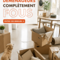 Déménageurs en train de soulever des cartons dans un cadre lumineux