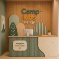 Chambre d'enfant décorée avec des éléments de DOTS STUDIO, mettant en avant une ambiance ludique et colorée.
