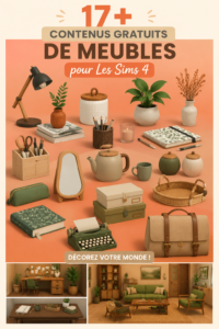 Une collection de meubles décoratifs gratuits pour The Sims 4.