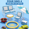 Exemple d'un patio aménagé avec des meubles de jardin dans Sims 4