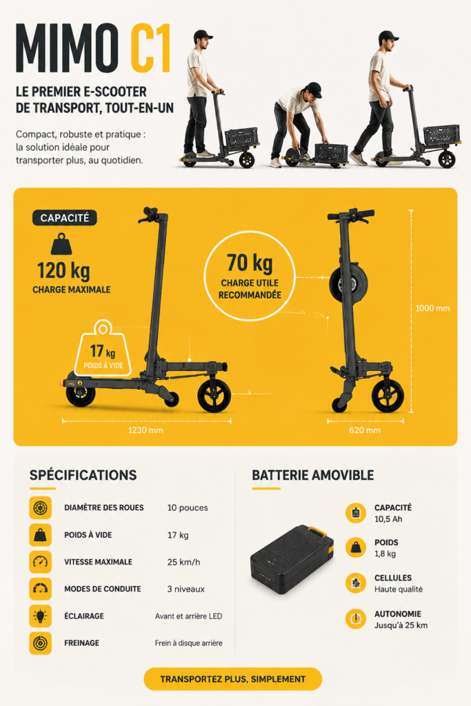MIMO C1, un e-scooter élégant et pratique pour vos trajets en ville