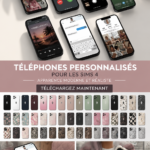 Image d'un téléphone dans Sims 4 avec un override personnalisé