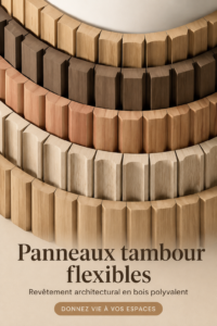 Panneaux en bois flexibles installés dans un salon moderne
