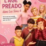 Un écran de jeu montrant des Sims préadolescents explorant leur quartier.