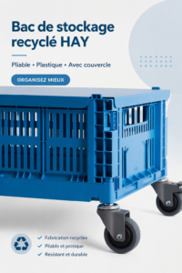 Range-objet pliable HAY en bleu électrique dans un intérieur moderne