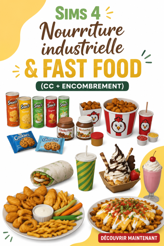 Un intérieur d'un restaurant de fast-food dans Les Sims 4.