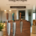 Support de couteaux en noyer brut, élégant et fonctionnel