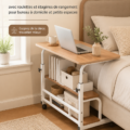 Table roulante moderne pour ordinateur dans un bureau élégant