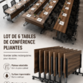 Table de conférence moderne dans un bureau élégant en bois