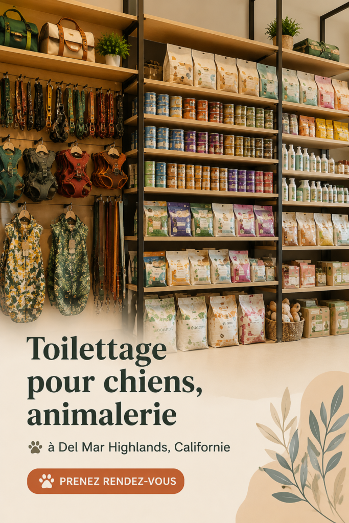 Salon de toilettage pour chiens à Del Mar Highlands avec des animaux heureux et bien soignés