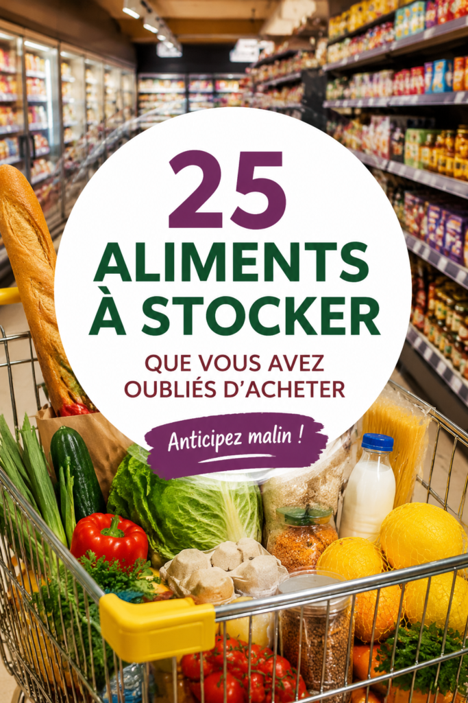 Une cuisine bien organisée avec des aliments essentiels en réserve pour simplifier les repas.