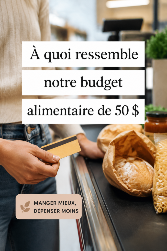 Budget alimentaire minimaliste de 50 €, repas préparés à petit prix