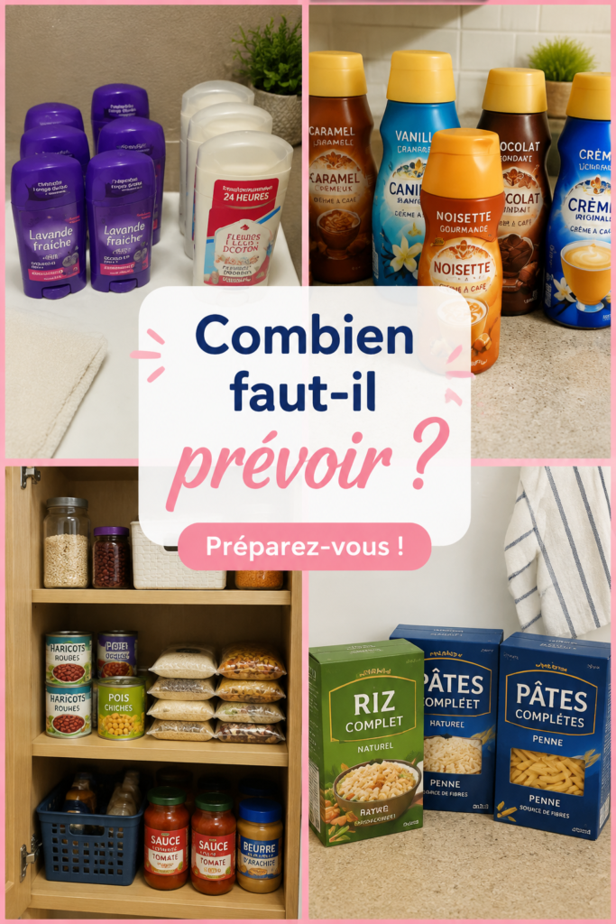 Femme organisant des provisions dans sa cuisine, mettant en avant un rangement pratique.