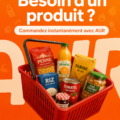 Femme utilisant AUR pour commander ses courses en ligne
