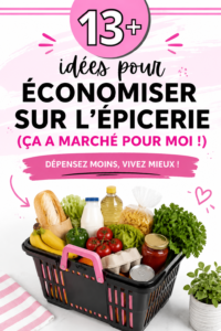 Femme au supermarché comparant les prix pour économiser sur ses courses alimentaires