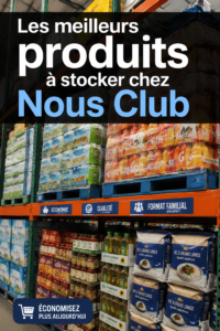 Produits variés disponibles chez Sam's Club pour un rangement pratique.