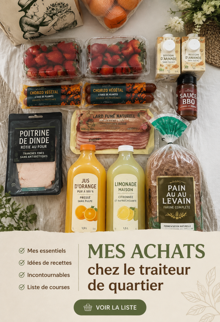 Sélection de produits colorés de Trader Joe's sur une étagère