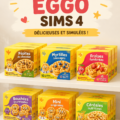 Une scène des Sims 4 montrant des gaufres Eggo sur une table, symbole d'un petit déjeuner joyeux.