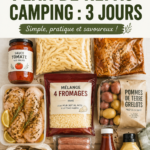 Plan repas pour un camping de 3 jours avec plats simples et savoureux.