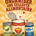 Collecte alimentaire organisée avec des bénévoles souriants au sein de la communauté