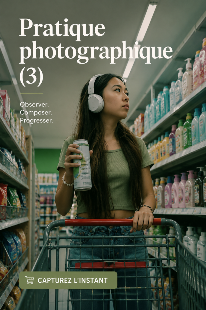 Femme prenant des photos avec un appareil photo dans un parc, illustrant la pratique de la photographie.
