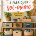 Un espace de rangement DIY en bois, soigneusement organisé et décoré