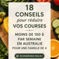 Vue de courses bien organisées pour une famille de 4
