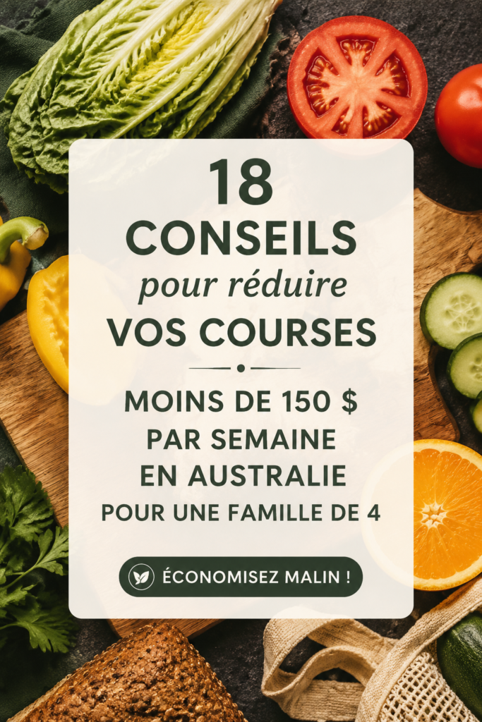 Vue de courses bien organisées pour une famille de 4