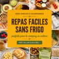 Assiette de repas de camping pratique sans réfrigérateur avec des légumes et des protéines.
