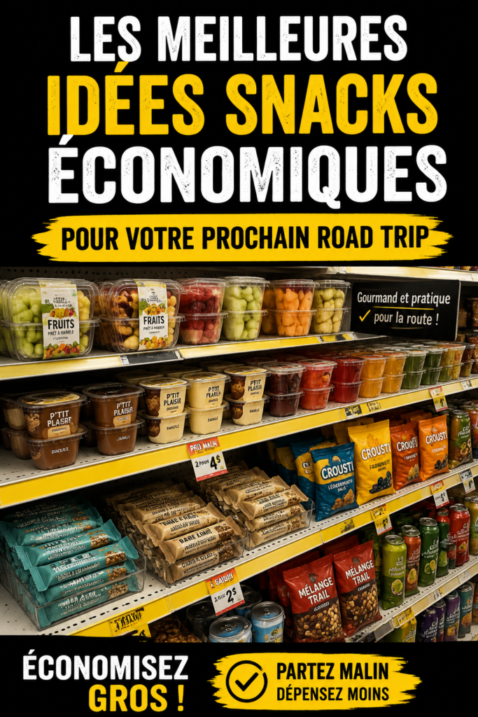 Un panier rempli de snacks sains et colorés pour un road trip