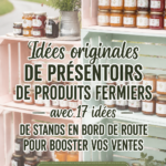 Un stand de vente DIY coloré en bois avec des fruits et légumes disposés