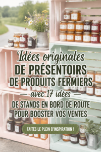 Un stand de vente DIY coloré en bois avec des fruits et légumes disposés