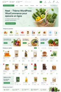 Capture d'écran du thème Nest pour une épicerie en ligne