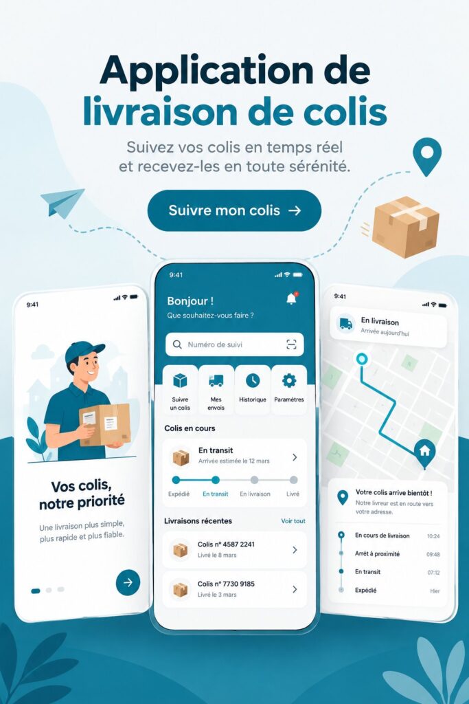 Application de livraison sur un smartphone avec une interface conviviale