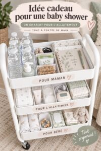 Chariot à langer pratique et bien organisé pour un baby shower