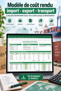 Illustration d'un tableau de coût de revient pour l'import-export montrant des graphiques.