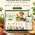 Capture d'écran d'un site web de produits bio avec un design attrayant et ergonomique.