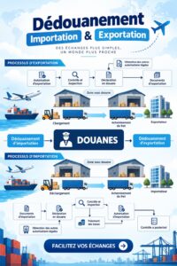 Image d'une femme utilisant un ordinateur pour gérer ses démarches d'import/export, symbolisant l'efficacité en logistique