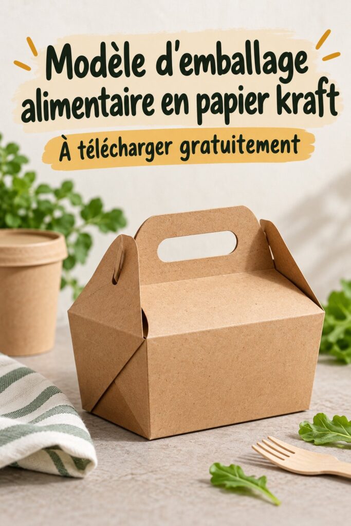 Emballages alimentaires en papier kraft sur une table élégante