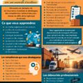 Femme étudiant la logistique en ligne sur un ordinateur portable.