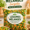 Sac de légumes mélangés surgelés avec légumes colorés et frais