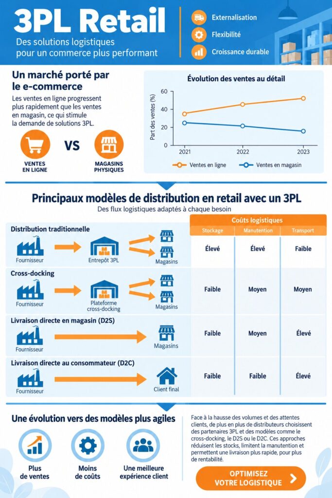 Image représentant une chaîne d'approvisionnement avec des actifs logistiques 3PL