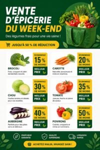 Modèle de liste de courses coloré sur une table en bois