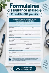 Modèles de formulaires d'assurance médicale gratuits à imprimer pour faciliter les démarches administratives.