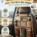 Organisateur de voiture avec compartiments pour le camping, prêt à accueillir tout le nécessaire pour un voyage en plein air.