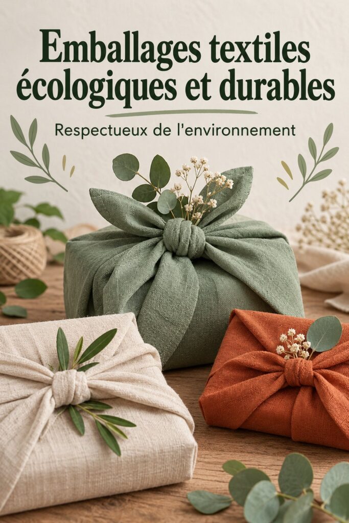 Design d'un emballage en tissu écoresponsable rafiné et tendance