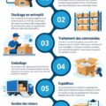 Illustration d'un processus de préparation de commandes organisé et efficace.