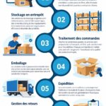 Illustration d'un processus de préparation de commandes organisé et efficace.