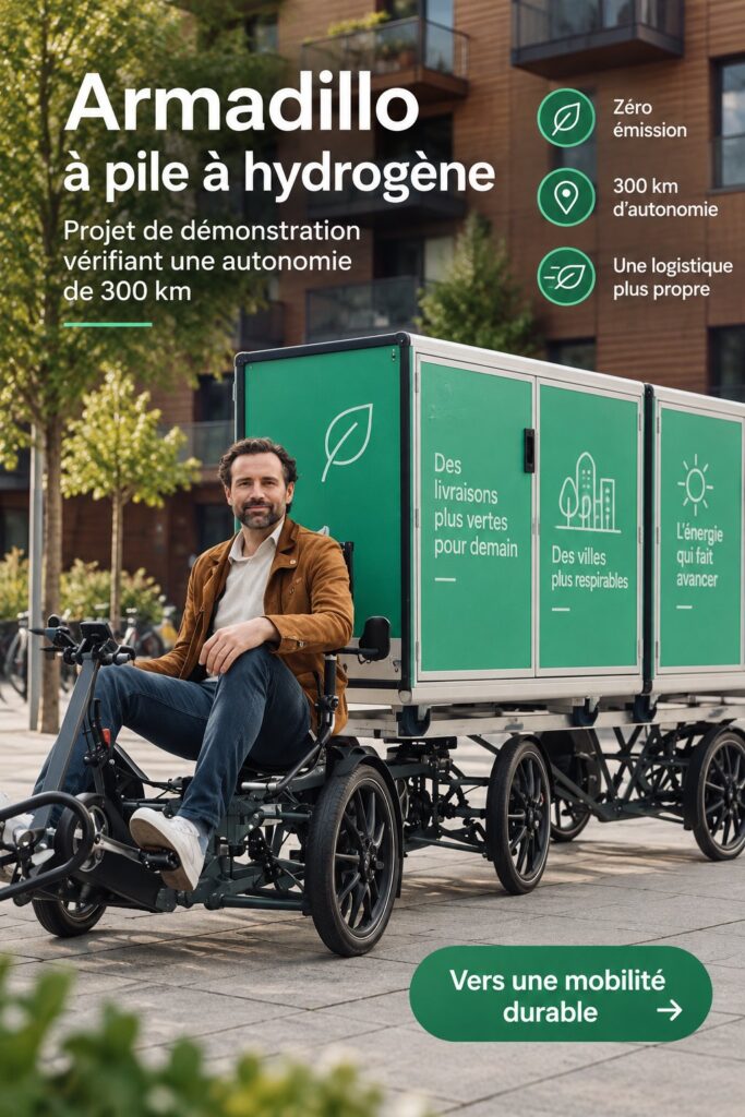 Prototype de la cellule à hydrogène Armadillo en démonstration sur route