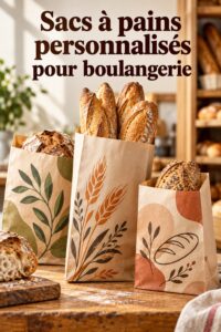 Un sac en papier personnalisé pour boulangerie avec un logo gaie